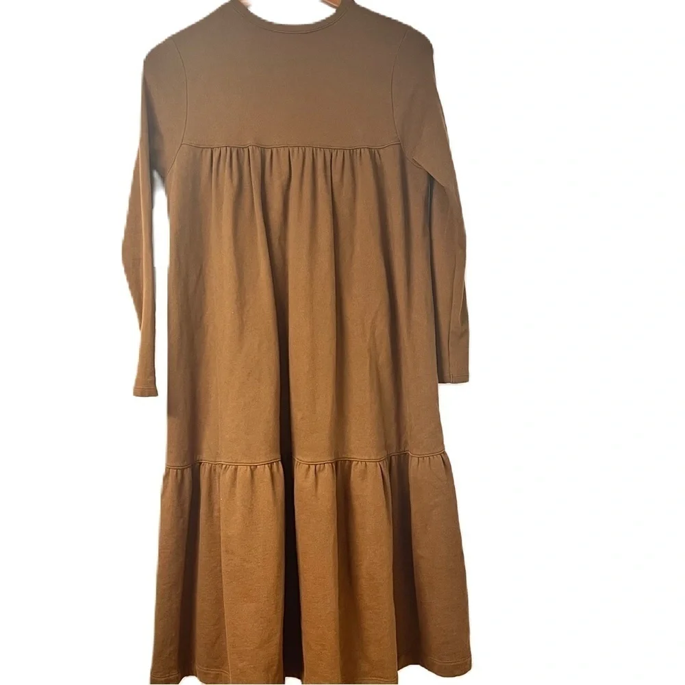 Little Parni Girls Brown Tiered Sweatshirt Dress Sz 16 fall winter spring casual